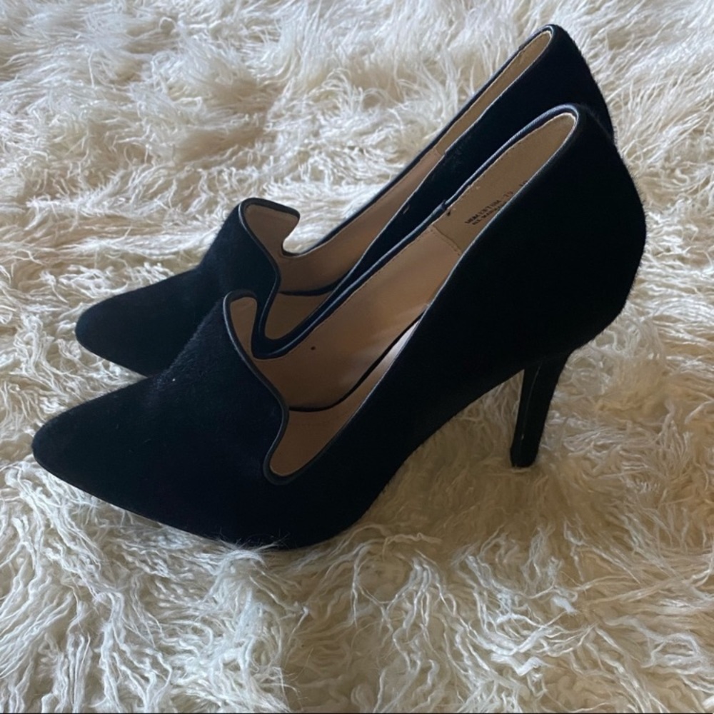 Anne Michelle Faux Pony Hair Pointy Toe Witchy Vibes Heels